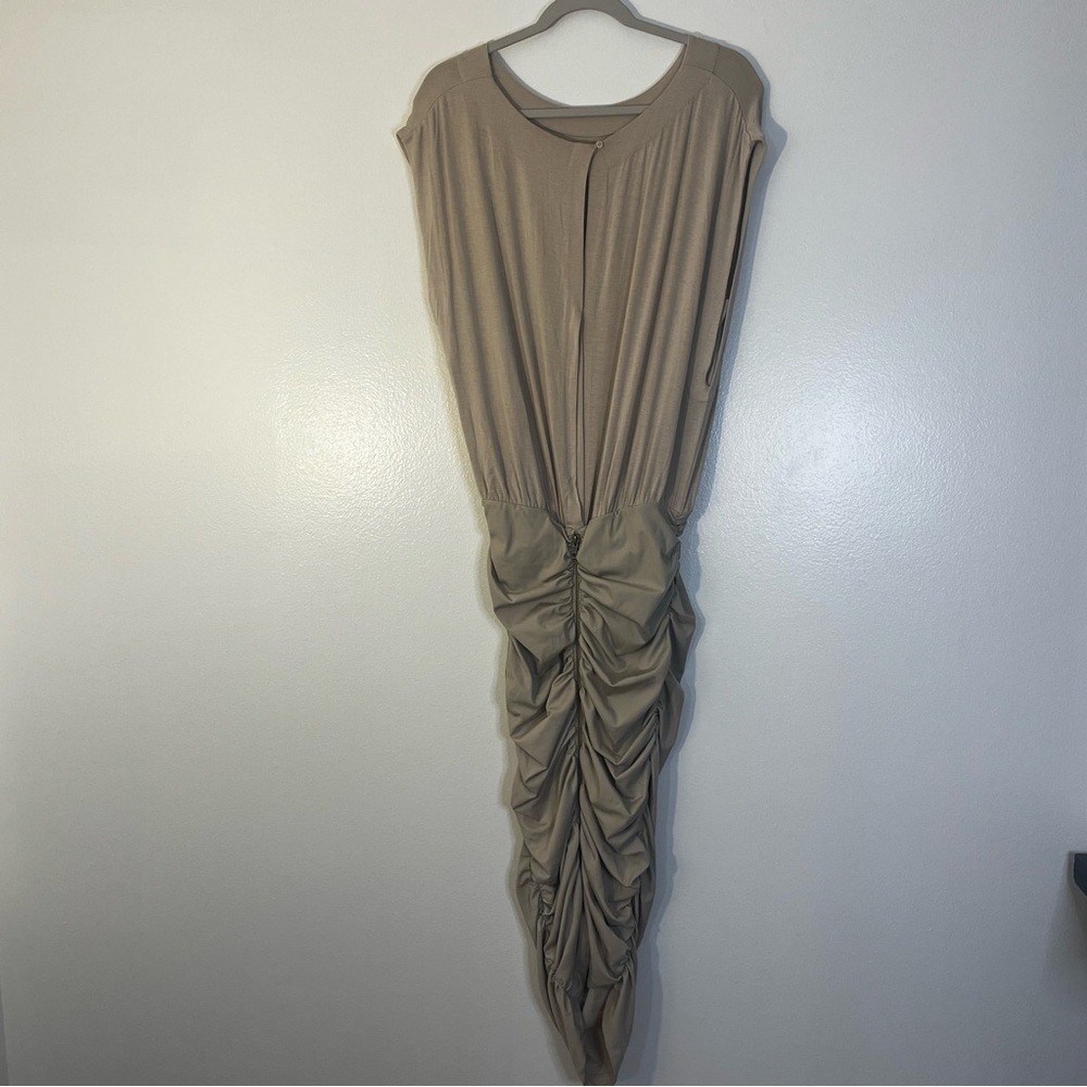 By Malene Birger | Ruched sexy tan dress T-shirt top Women’s size S fitted skirt - Picture 5 of 12